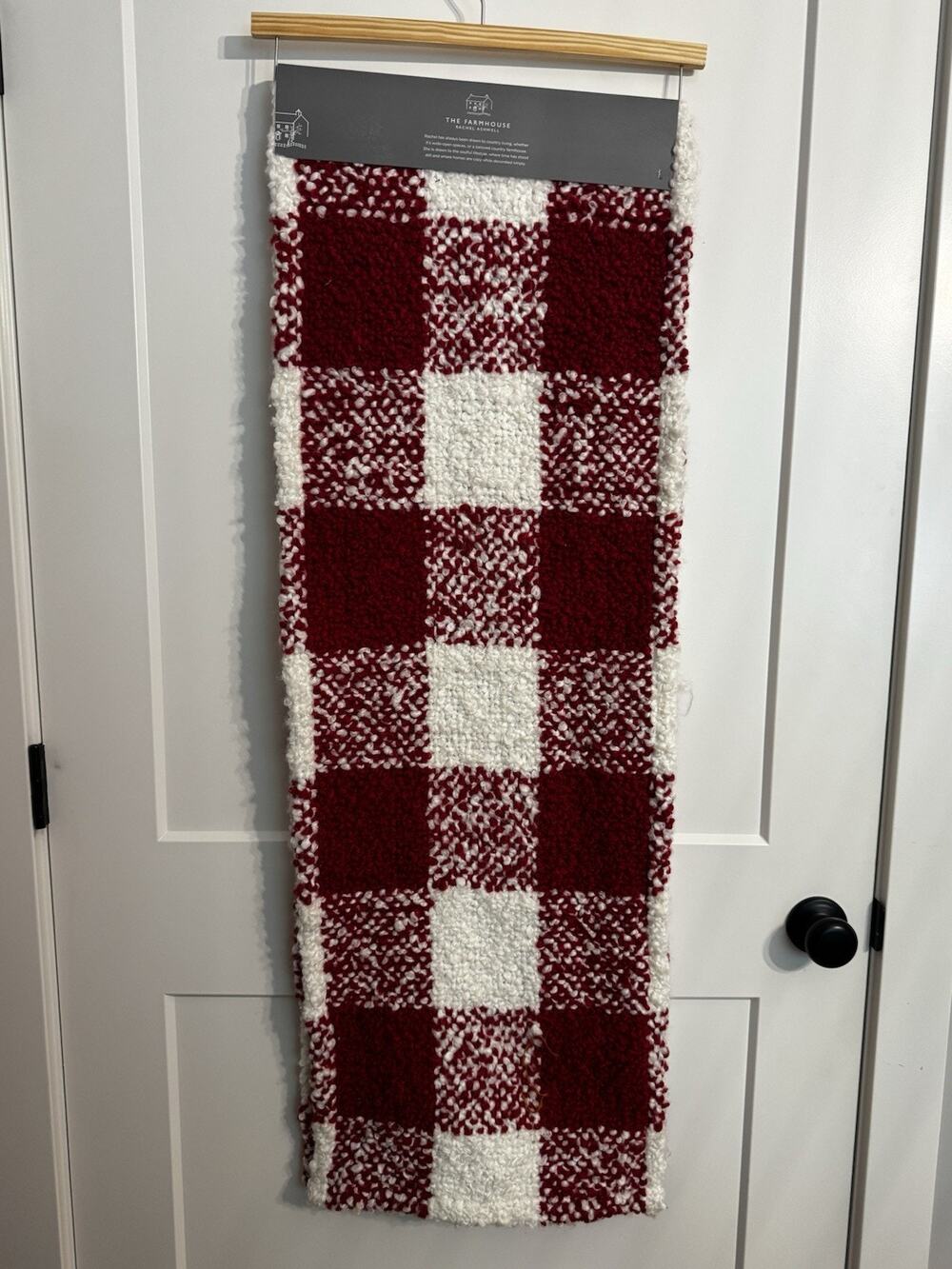 Farmhouse Rachel Ashwell Table Runner Christmas Red White 16 X 90 buffalo check